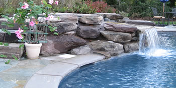 Pool with waterfall